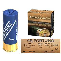Brokové náboje SB 12/70, Fortuna, 4mm broky, 36g 25ks