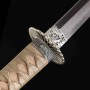 katana Tsunami White Japanese Sword - T-10 Carbon Steel, Real Choji Hamon, Yokote