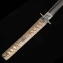 katana Tsunami White Japanese Sword - T-10 Carbon Steel, Real Choji Hamon, Yokote