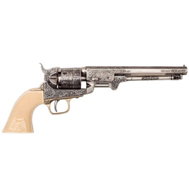 Replika revolver Colt Navy, nikl, rytina, USA 1851