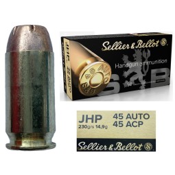 Pistolové náboje SB 45 Auto JHP 230grs 14,90g A-1 50ks