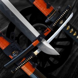 IWADE Japanese Wakizashi z oceli AISI 1095 s reálným hamonem Choji