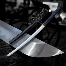 Mibojin Japanese Wakizashi z oceli T-10 s reálným hamonem Choji