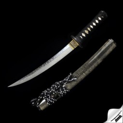 tanto Juken & Japanese Tanto & T-10 Steel & Real Hitatsura Hamon