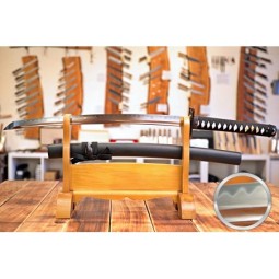 wakizashi Ky?bu z uhlíkové oceli AISI 1095 a reálným hamonem